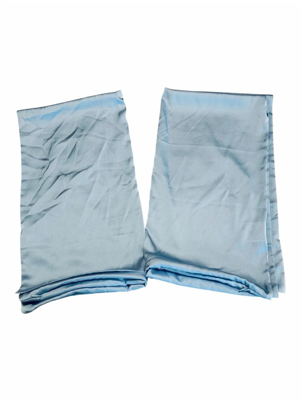 Mulberry Silk King Pillowcases Set of 2 Light Blue 20x36 Hidden Zipper